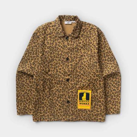 Service Works Patterned Easy Chef Shirt Brown Leopard – vista 1