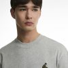 Barbour Trussford Bicycle Oversized Grey Marl – detalle del bordado