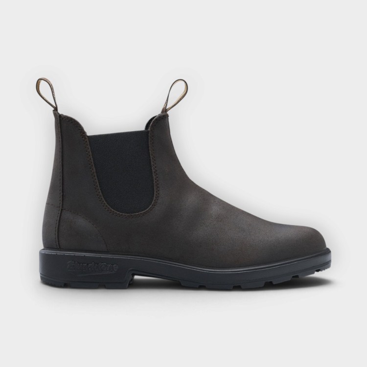 Blundstone botas Chelsea dark brown waxed suede #2610 – vista lateral