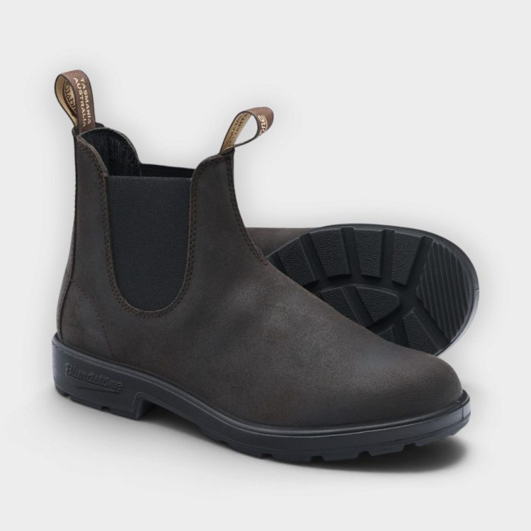 Blundstone botas Chelsea dark brown waxed suede #2610 – vista con la suela