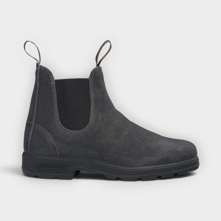 Blundstone botas Chelsea steel grey waxed suede #1910 – vista lateral