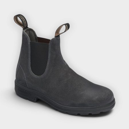 Blundstone botas Chelsea steel grey waxed suede #1910 – vista de tres cuartos