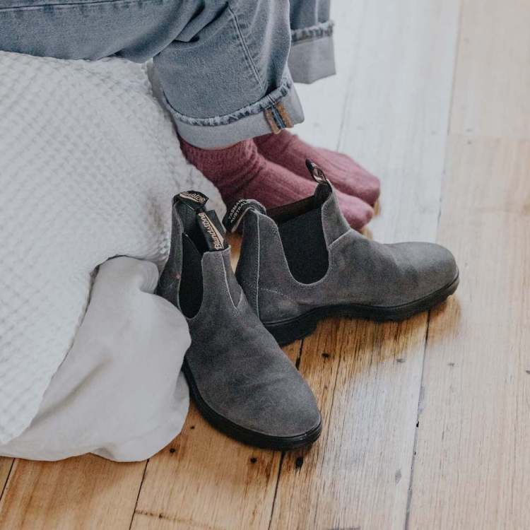 Blundstone botas Chelsea steel grey waxed suede #1910 – foto de ambiente